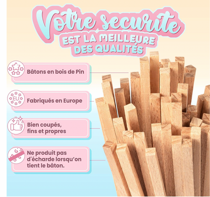 Kit Barbaton - 100 Bâtons pour Barbe à Papa