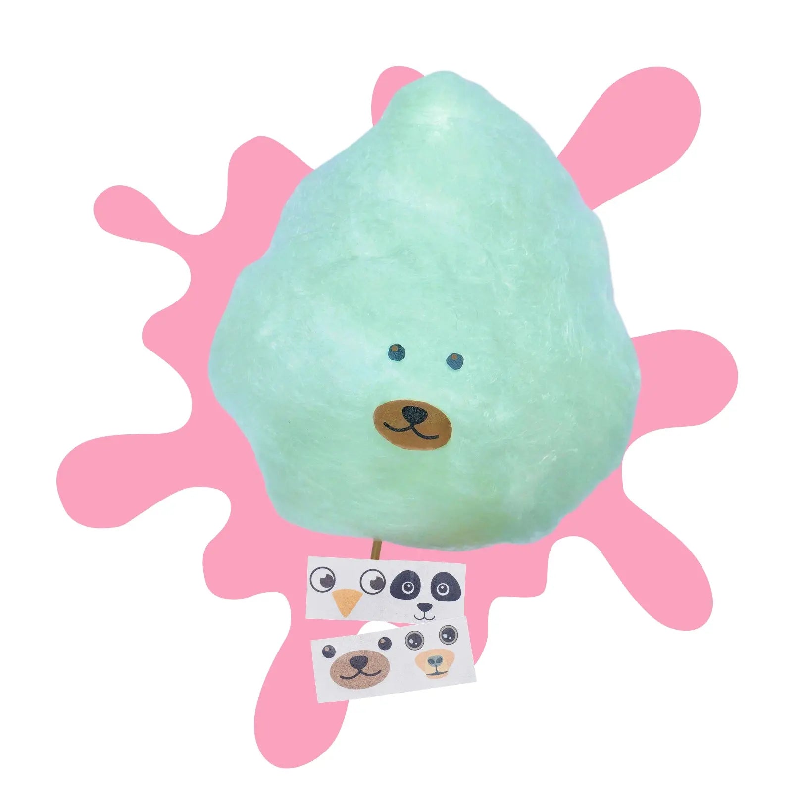 Visage comestible barbe à papa x8 Greendoso